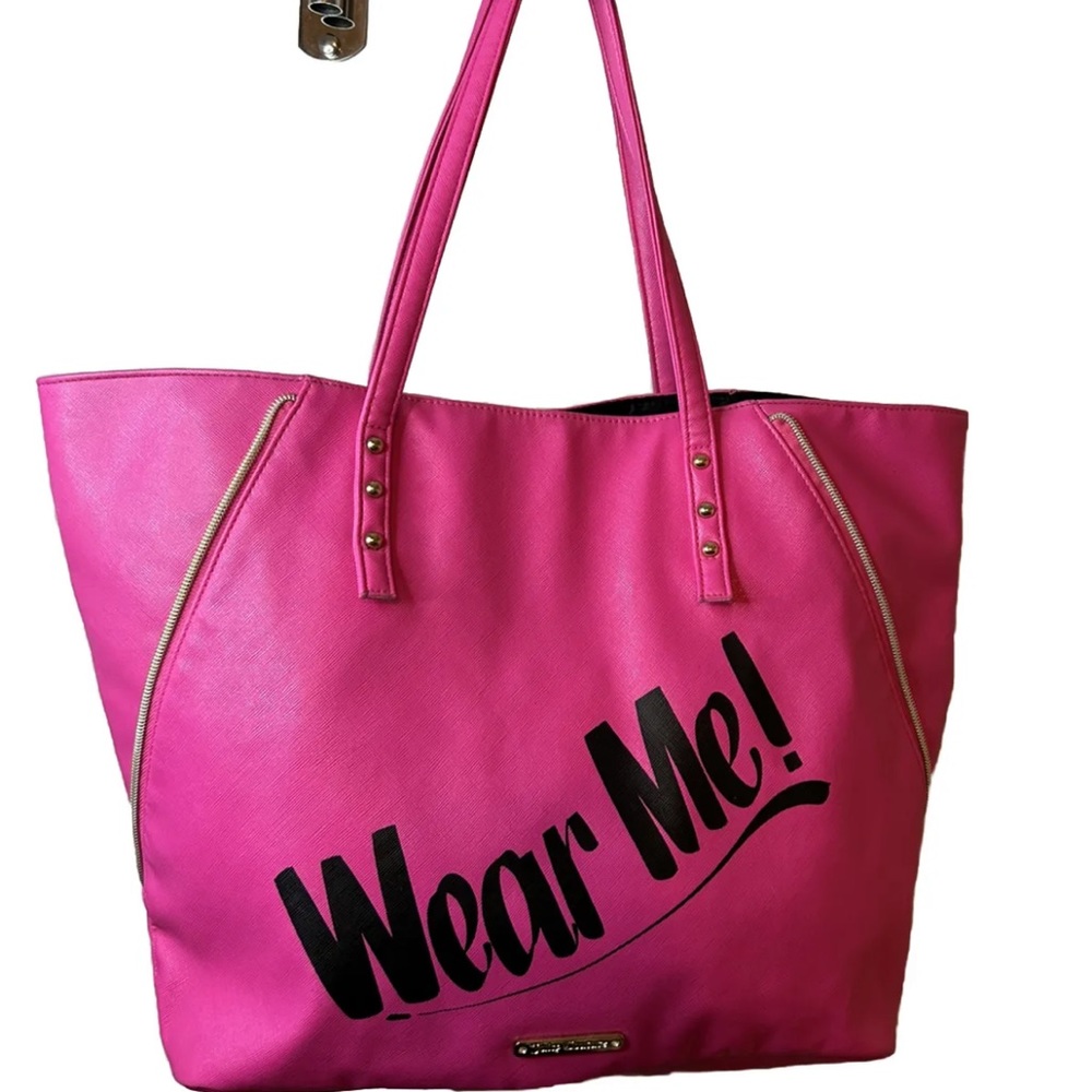 Juicy Couture Hot Pink Wear Me! never full tote bag Shoulder Bag Barbiecore Pink